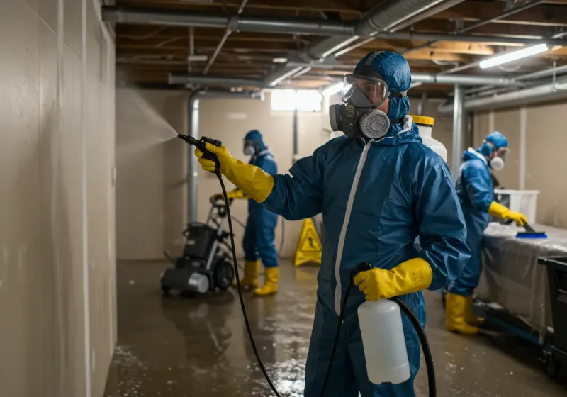 Basement Sanitization and Antimicrobial Treatment process in Mart, TX