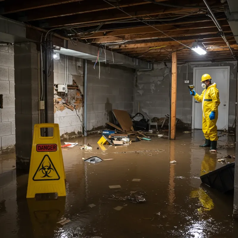 Flooded Basement Electrical Hazard in Mart, TX Property