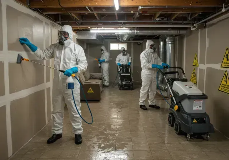 Basement Moisture Removal and Structural Drying process in Mart, TX